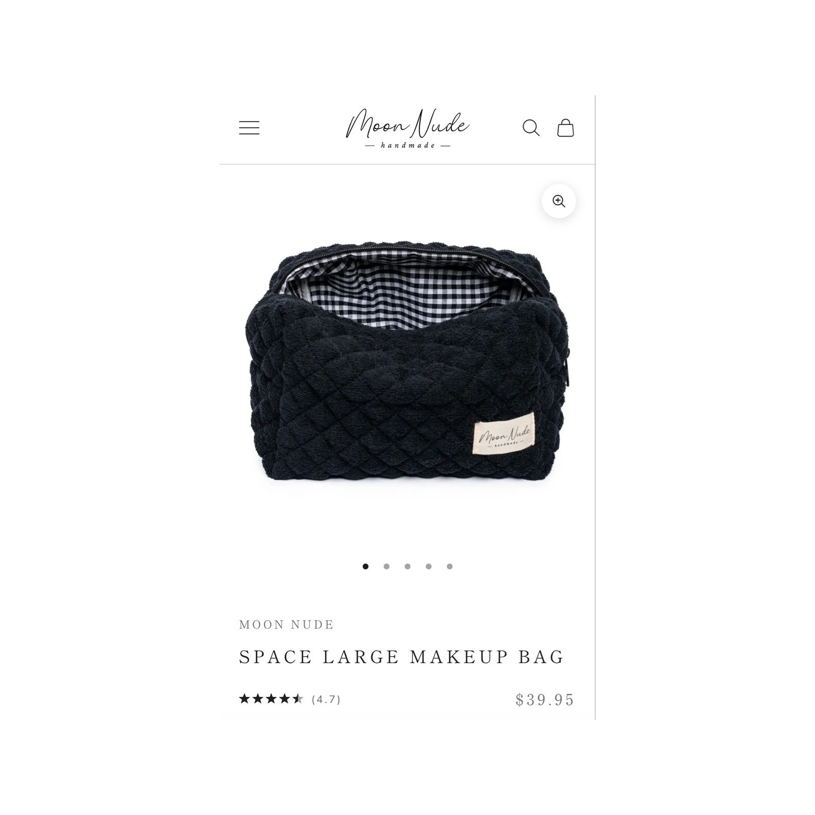 Moon Nude Black Space Hair Tool Bag Nwt — image 3 of 5